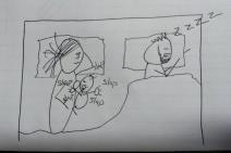 Mama, tata, beba, ilustracija