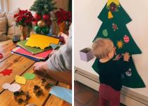 Napravite mekanu novogodišnju jelku za zid.