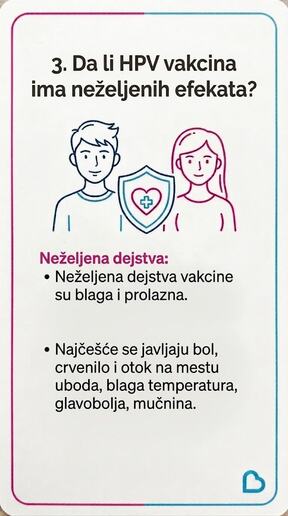 Ilustracije za najčešća pitanja o HPV vakcini