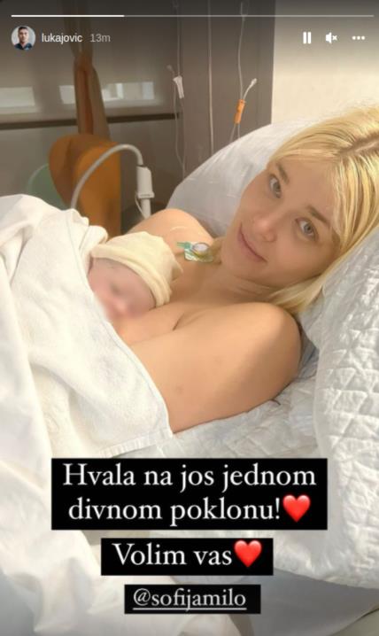 Sofija Milošević - prva slika posle porođaja