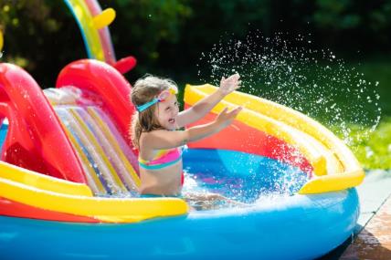 Bazen, kupanje, dete, devojčica