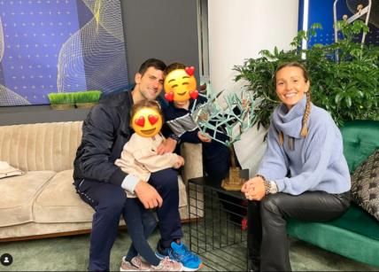 Novak i Jelena Đoković sa decom