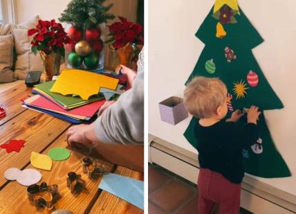 Napravite mekanu novogodišnju jelku za zid.