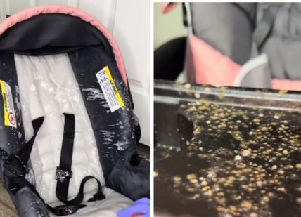 Mama pokazala prljavo auto sedište.