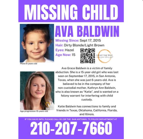 Poster nestale Ave Boldvin i kako bi izgledala sa 15 godina