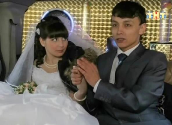 Valentina Isajeva na mužem na venčanju