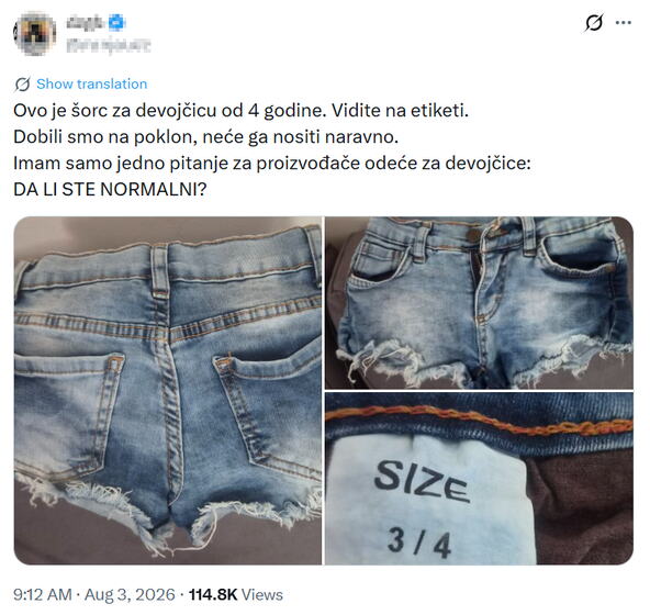 Neprikladna odeća za devojčice