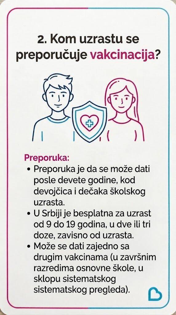 Ilustracije za najčešća pitanja o HPV vakcini