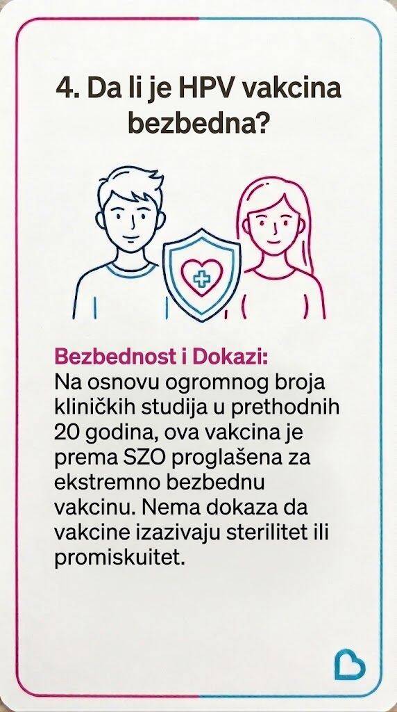 Ilustracije za najčešća pitanja o HPV vakcini